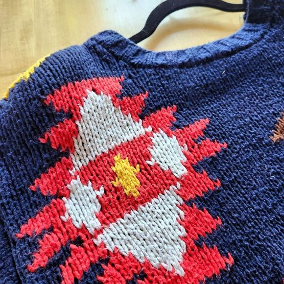 Vintage 1980s Oversized Geometric Chunky Knit Sweater: Liz Claiborne, Women's M - Picture 5 of 8